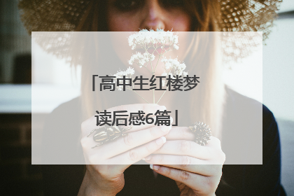 高中生红楼梦读后感6篇