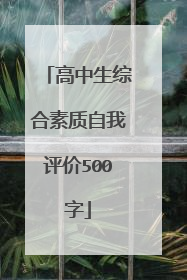 高中生综合素质自我评价500字