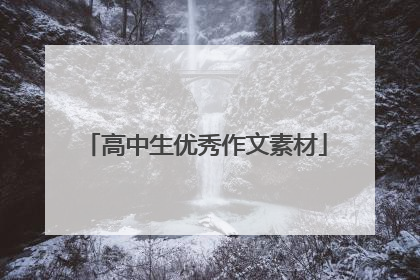 高中生优秀作文素材