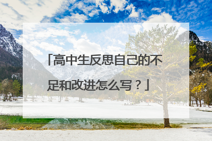 高中生反思自己的不足和改进怎么写？