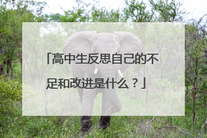 高中生反思自己的不足和改进是什么?