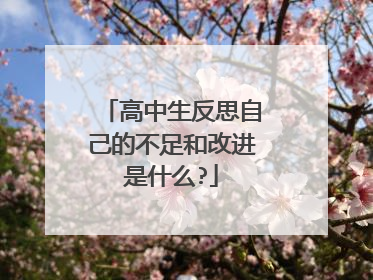 高中生反思自己的不足和改进是什么?