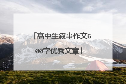 高中生叙事作文600字优秀文章