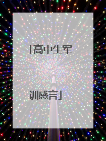高中生军训感言