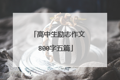 高中生励志作文800字五篇
