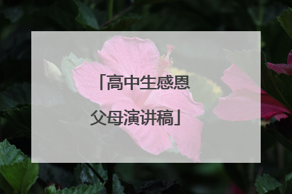 高中生感恩父母演讲稿