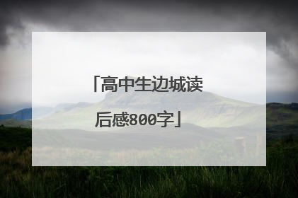 高中生边城读后感800字