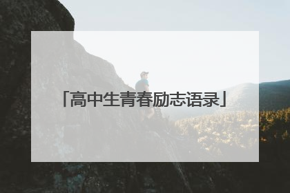 高中生青春励志语录