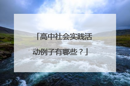 高中社会实践活动例子有哪些?