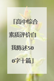 高中综合素质评价自我陈述500字十篇