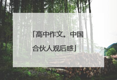 高中作文。中国合伙人观后感