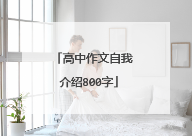 高中作文自我介绍800字