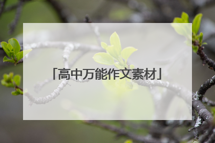 高中万能作文素材