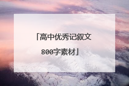 高中优秀记叙文800字素材