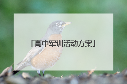 高中军训活动方案