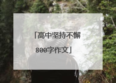 高中坚持不懈800字作文