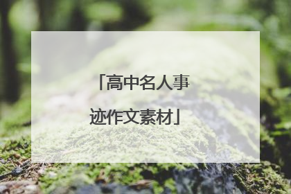 高中名人事迹作文素材