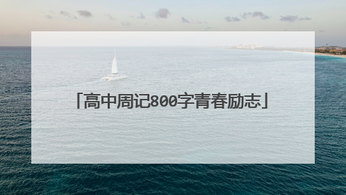 高中周记800字青春励志