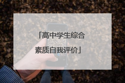 高中学生综合素质自我评价
