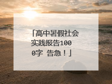 高中暑假社会实践报告1000字 告急！