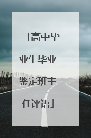 高中毕业生毕业鉴定班主任评语