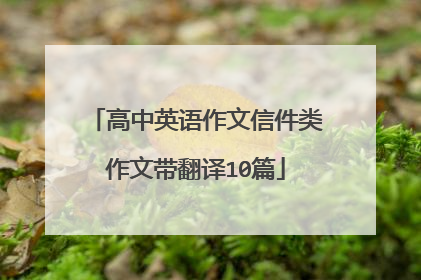 高中英语作文信件类作文带翻译10篇