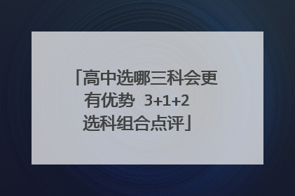 高中选哪三科会更有优势 3+1+2选科组合点评