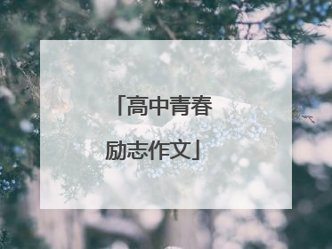 高中青春励志作文