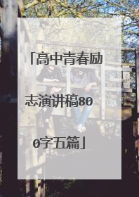 高中青春励志演讲稿800字五篇