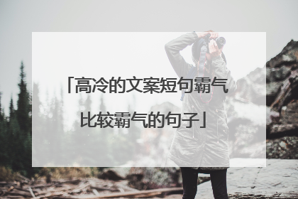 高冷的文案短句霸气 比较霸气的句子