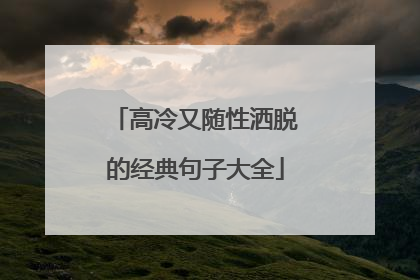 高冷又随性洒脱的经典句子大全