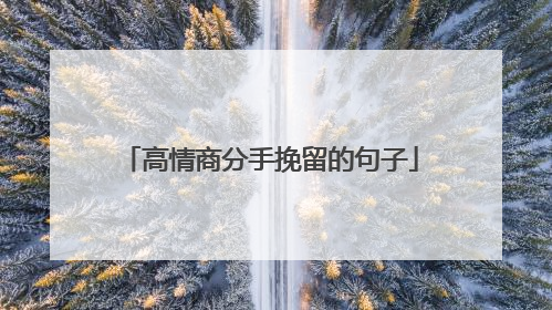 高情商分手挽留的句子