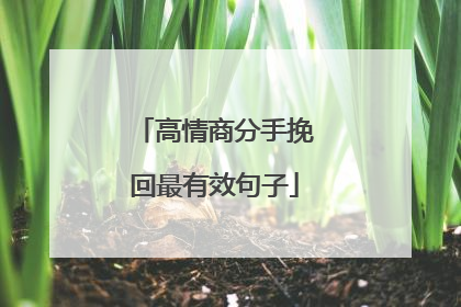 高情商分手挽回最有效句子