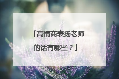 高情商表扬老师的话有哪些?