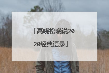 高晓松晓说2020经典语录