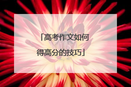 高考作文如何得高分的技巧