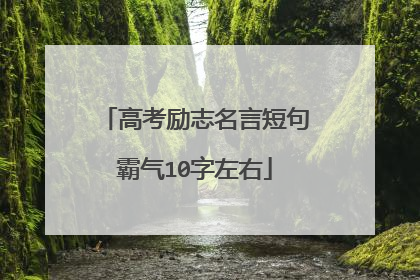 高考励志名言短句霸气10字左右