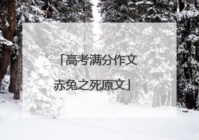 高考满分作文赤兔之死原文