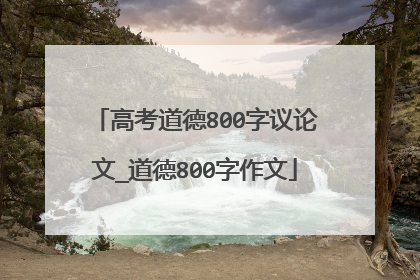 高考道德800字议论文_道德800字作文