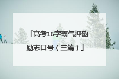 高考16字霸气押韵励志口号（三篇）