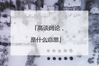 高谈阔论，是什么意思