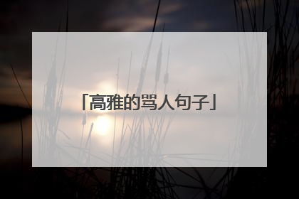 高雅的骂人句子