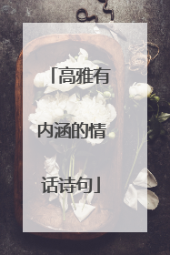 高雅有内涵的情话诗句