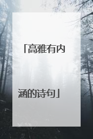 高雅有内涵的诗句