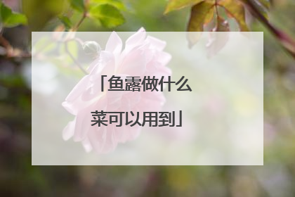 鱼露做什么菜可以用到