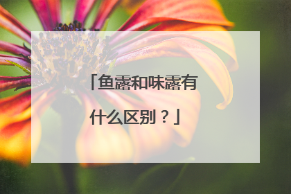 鱼露和味露有什么区别？