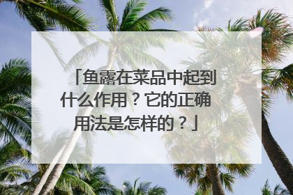 鱼露在菜品中起到什么作用？它的正确用法是怎样的？