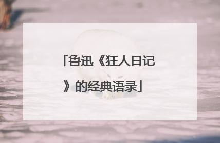 鲁迅《狂人日记》的经典语录