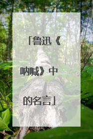 鲁迅《呐喊》中的名言