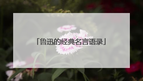 鲁迅的经典名言语录